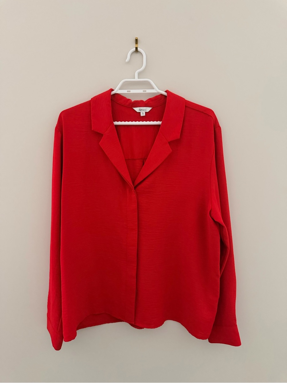 Reitmans Red Button-Front Collared Blouse